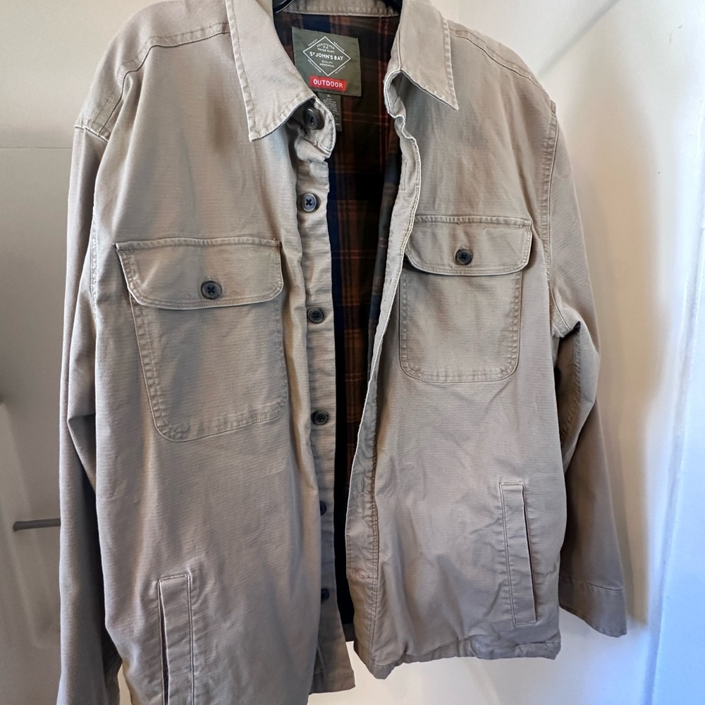 St. John's Bay Men's Beige Shirt Jacket